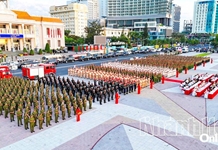 Công an tỉnh Khánh Hòa tổ chức Lễ chào cờ tháng 8 và ra quân đợt cao điểm tấn công, trấn áp tội phạm