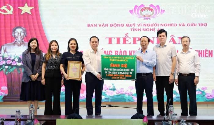 Tỉnh Khánh Hòa hỗ trợ Nghệ An 1 tỷ đồng khắc phục hậu quả bão số 5