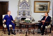 Chủ tịch nước Nguyễn Xuân Phúc hội kiến Phó Chủ tịch Hội đồng An ninh Nga Dmitry Medvedev