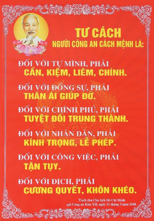 Lực lượng Công an nhân dân học tập và làm theo Sáu điều Bác Hồ dạy