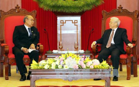 Tổng Bí thư Nguyễn Phú Trọng tiếp Chủ tịch Quốc hội Myanmar