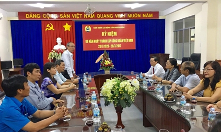 Khối Mặt trận - Đoàn thể tỉnh chúc mừng Liên đoàn Lao động tỉnh nhân ngày thành lập Công đoàn Việt Nam 28/7