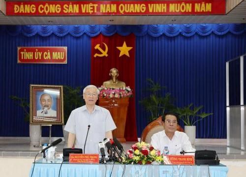 Tổng Bí thư Nguyễn Phú Trọng thăm, làm việc tại tỉnh Cà Mau