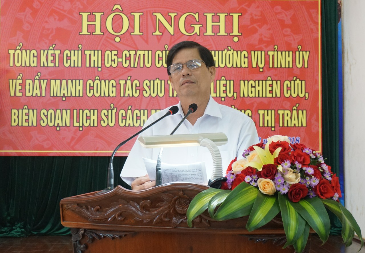 Hội nghị tổng kết Chỉ thị 05-CT/TU, ngày 24/11/2006 của  Ban Thường vụ Tỉnh ủy về đẩy mạnh công tác sưu tầm tư liệu, nghiên cứu,  biên soạn lịch sử cách mạng xã, phường, thị trấn