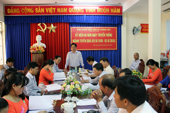 Ban Tuyên giáo Tỉnh ủy tổ chức kỷ niệm 86 năm Ngày truyền thống Ngành Tuyên giáo (01/8/1930 – 01/8/2016)
