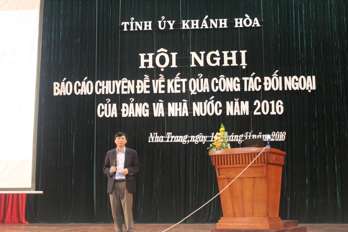 Ban Thường vụ Tỉnh ủy tổ chức Hội nghị  Báo cáo chuyên đề về Kết quả công tác đối ngoại của Đảng và Nhà nước năm 2016