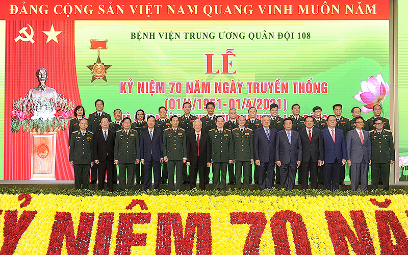 Tổng Bí thư Nguyễn Phú Trọng dự Lễ kỷ niệm 70 năm Ngày truyền thống Bệnh viện T.Ư Quân đội 108