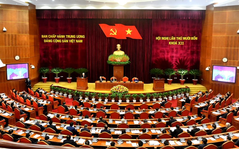 Thông cáo báo chí về ngày làm việc thứ hai của Hội nghị lần thứ 14 Ban Chấp hành Trung ương Đảng khóa XII