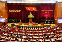 Thông cáo báo chí về ngày làm việc thứ hai của Hội nghị lần thứ 14 Ban Chấp hành Trung ương Đảng khóa XII