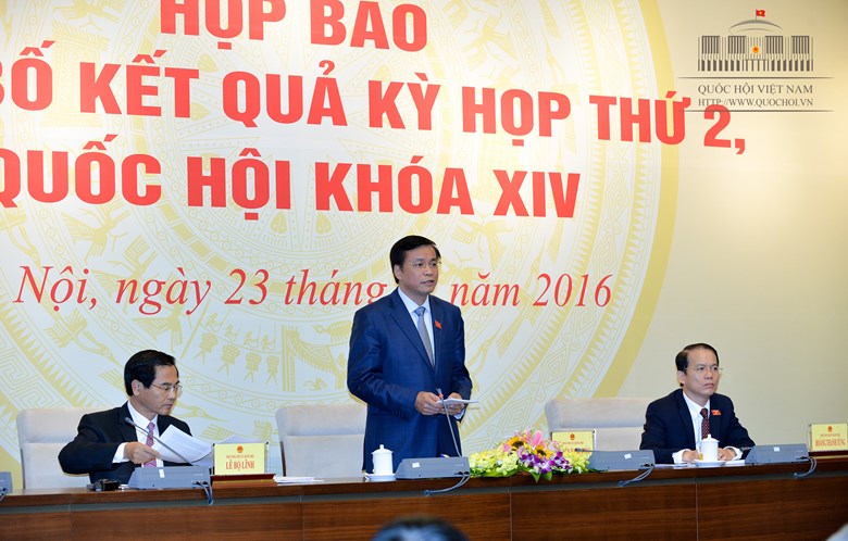 Họp báo công bố kết quả Kỳ họp thứ hai, Quốc hội khóa XIV