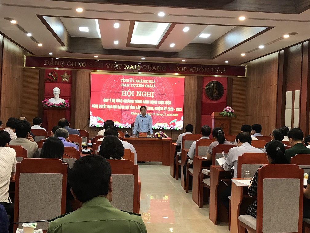 Hội nghị góp ý dự thảo Chương trình hành động thực hiện Nghị quyết Đại hội Đảng bộ tỉnh lần thứ XVIII, nhiệm kỳ 2020 - 2025