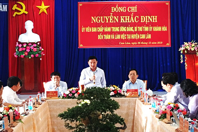 Bí thư Tỉnh ủy Khánh Hòa làm việc với Huyện ủy Cam Lâm