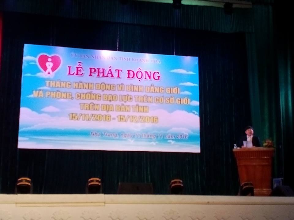 Khánh Hòa tổ chức Lễ phát động “Tháng hành động vì bình đẳng giới và phòng chống bạo lực trên cơ sở giới năm 2016”