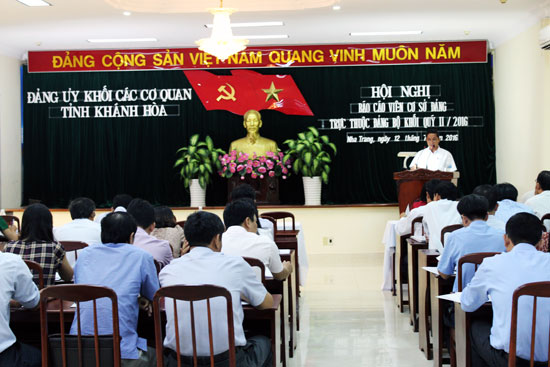 Đảng ủy Khối Các cơ quan tỉnh tổ chức Hội nghị Báo cáo viên cơ sở quý II/2016