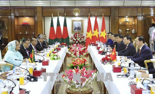 Chủ tịch nước Trần Đại Quang hội đàm với Thủ tướng Bangladesh