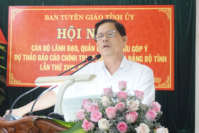 Góp ý dự thảo Báo cáo chính trị trình Đại hội Đảng bộ tỉnh lần thứ XVIII