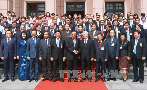 Tổng Bí thư, Chủ tịch nước Lào thăm Học viện Chính trị quốc gia Hồ Chí Minh