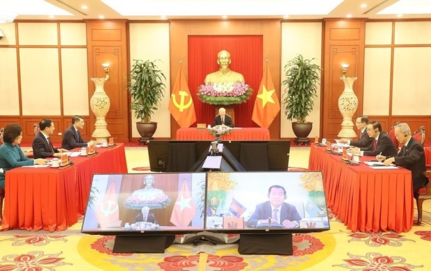 Tổng Bí thư Nguyễn Phú Trọng điện đàm với Chủ tịch CPP, Thủ tướng Campuchia Hun Sen
