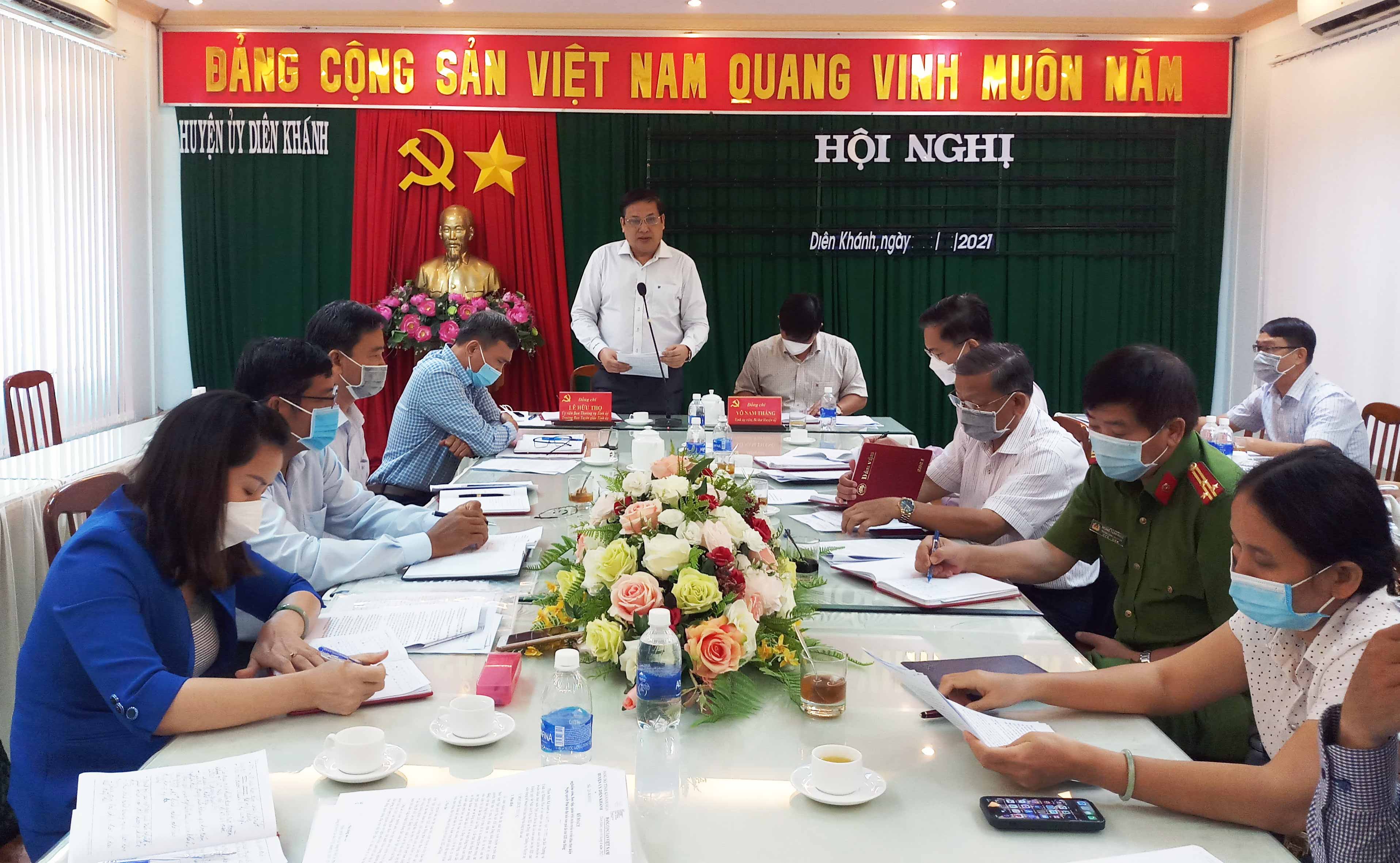 Kiểm tra học tập, quán triệt và xây dựng chương trình hành động thực hiện Nghị quyết Đại hội Đảng toàn quốc lần thứ XIII, Đại hội Đảng bộ tỉnh lần thứ XVIII tại Huyện ủy Diên Khánh