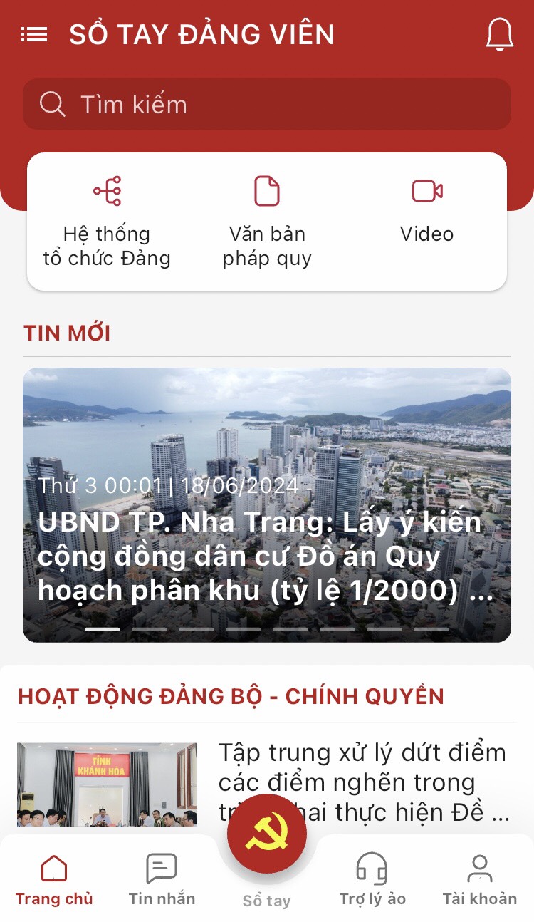 Ứng dụng Sổ tay đảng viên Khánh Hòa - bước đột phá trong công tác xây dựng Đảng