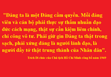 “Đảng ta là một Đảng cầm quyền”!