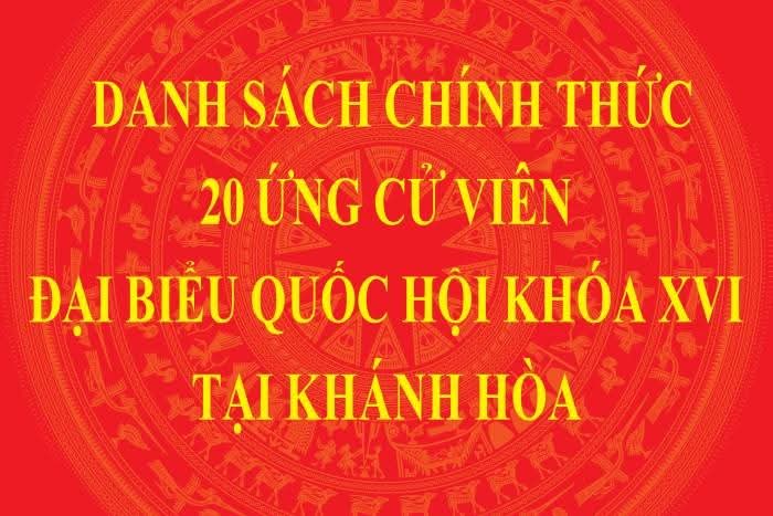 Danh sách chính thức 20 ứng cử viên đại biểu Quốc hội khóa XVI tại Khánh Hòa