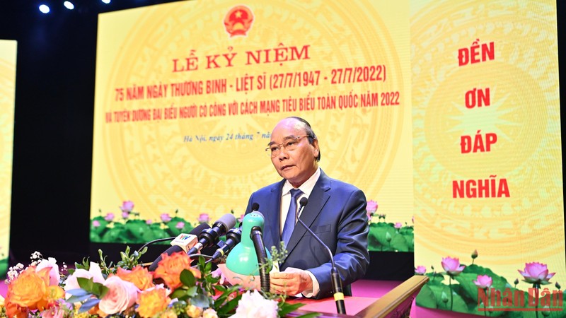 Lễ kỷ niệm 75 năm Ngày Thương binh-Liệt sĩ và tuyên dương đại biểu người có công với cách mạng tiêu biểu toàn quốc năm 2022