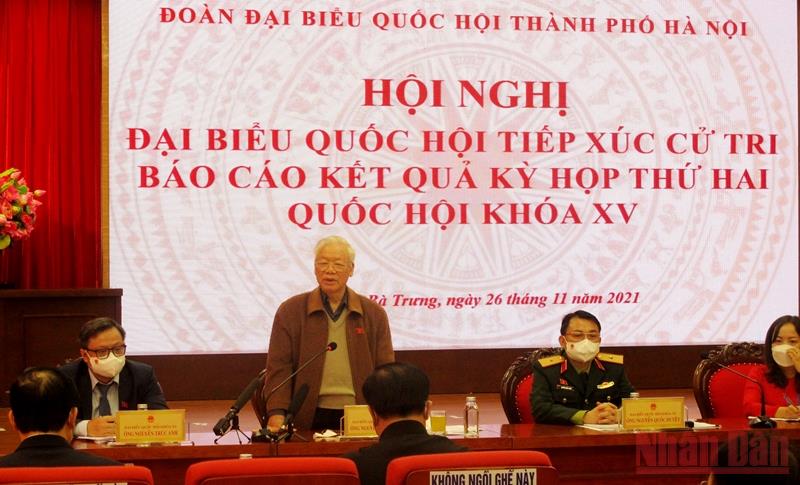 Tổng Bí thư Nguyễn Phú Trọng tiếp xúc cử tri thành phố Hà Nội