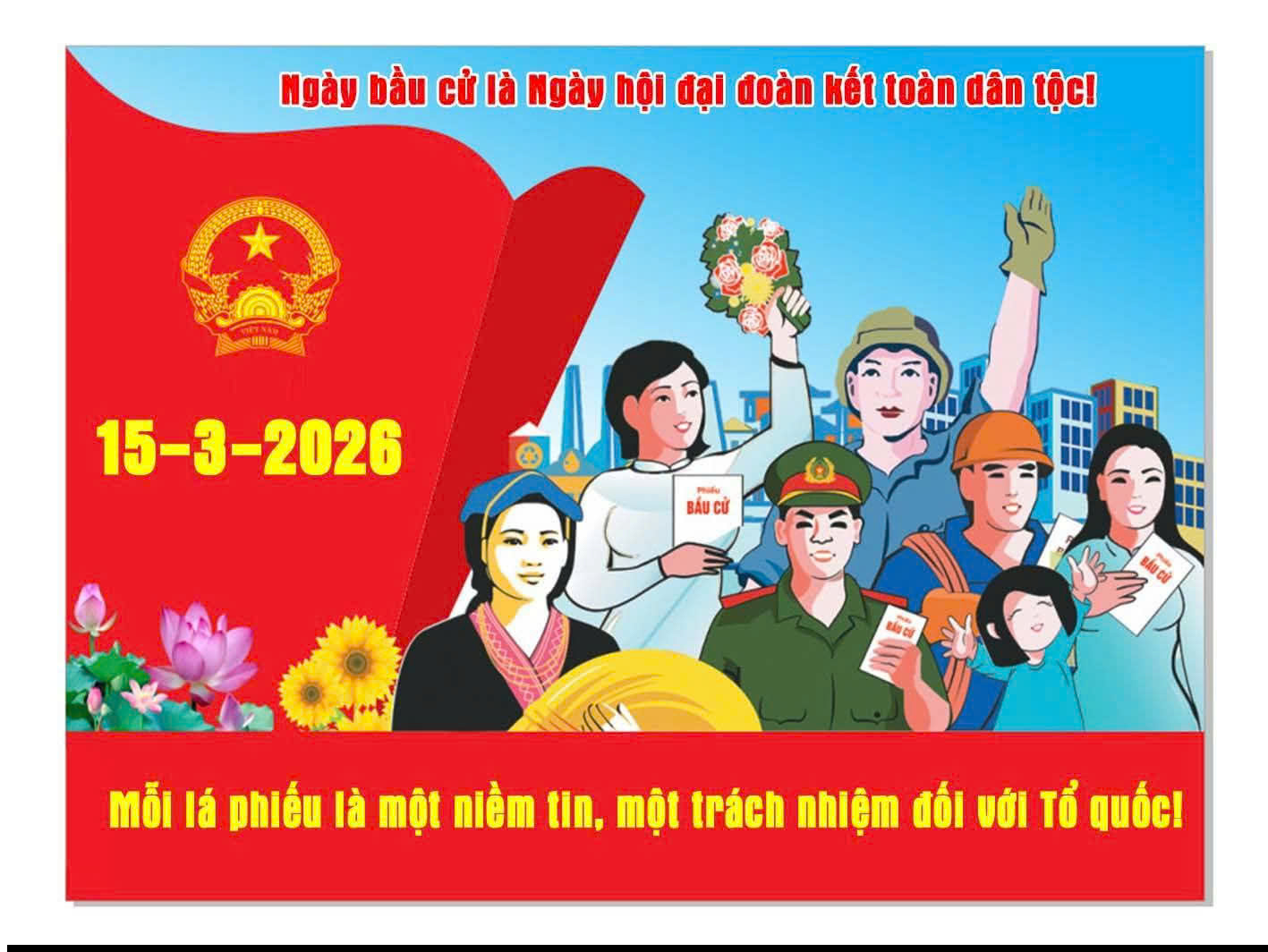 Tuyên truyền cuộc bầu cử đại biểu Quốc hội khóa XVI và bầu cử đại biểu Hội đồng nhân dân các cấp nhiệm kỳ 2026 - 2031
